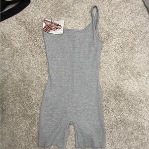 Naked Wardrobe Gray One Strap Romper